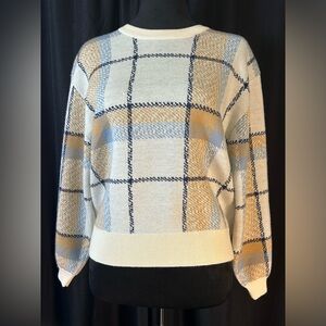JOIE Austine Sweater Wool Blend plaid academia preppy old money s11